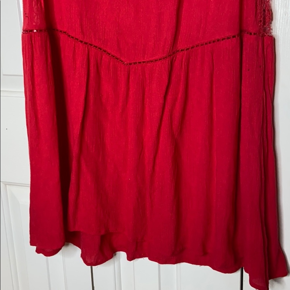 Plus Size Red Tunic Top View 2